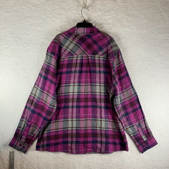 Alpine Design Flannel Shirt Mens XL‎ Pink Plaid Cotton Collared Long Sleeve 7022 - Picture 7 of 8